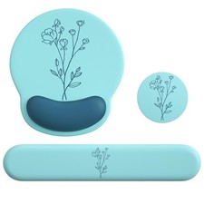 Mouse Pad with Keyboard Wrist Rest Set,3-in-1 Ergonomic Mousepad Wrist Suppor...