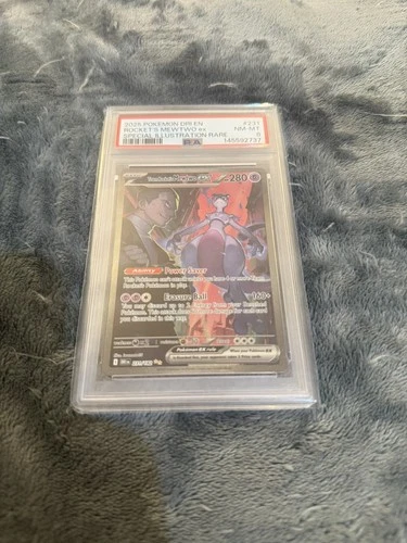 2025 POKEMON DRI SPECIAL ILLUSTRATION RARE #231 TEAM ROCKET'S MEWTWO EX - PSA 8