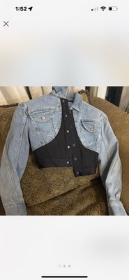 Mugler HM Women s Blue Denis Cropped Jacket Size XS
