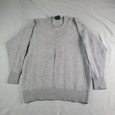 Clan Douglas Sweater Mens Large Gray Cashmere Cable Knit Crewneck Scotland