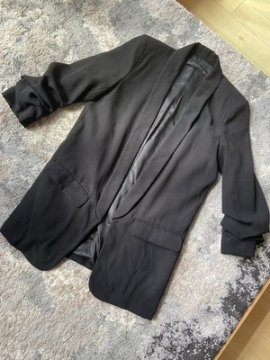 Schwarzer Blazer mit gerafften Ärmeln Gr. XS Zara Basic  