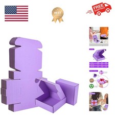 25 Pack Small Shipping Boxes Purple Corrugated Cardboard Box 6x6x2 inches  Cor...
