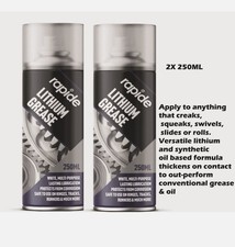 X2 Lithium Grease Spray Rapide White Multi Purpose Protects & Lubricates 250ml
