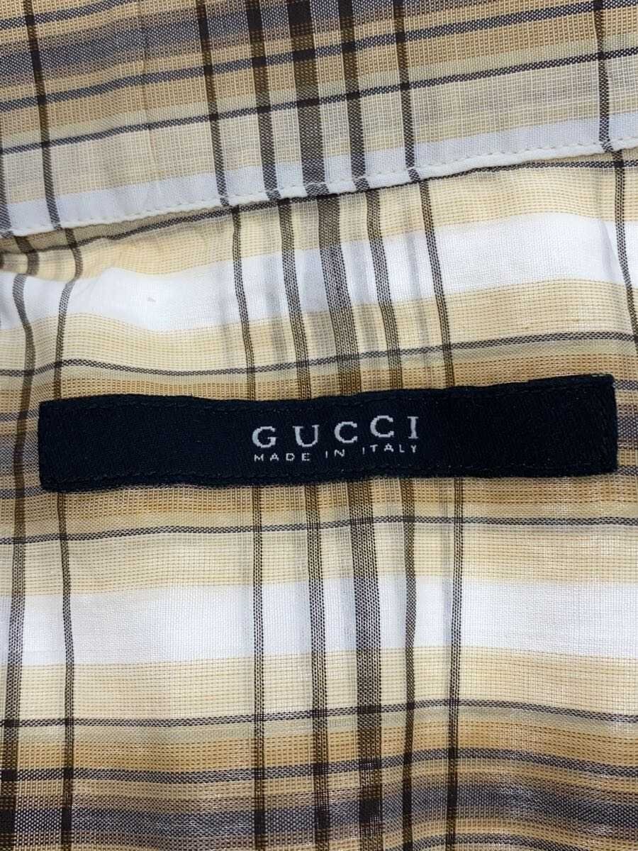 GUCCI Long Sleeve Shirt, Size 40, Cotton, BEG Check, 123215 Z1359 thumbnail 3