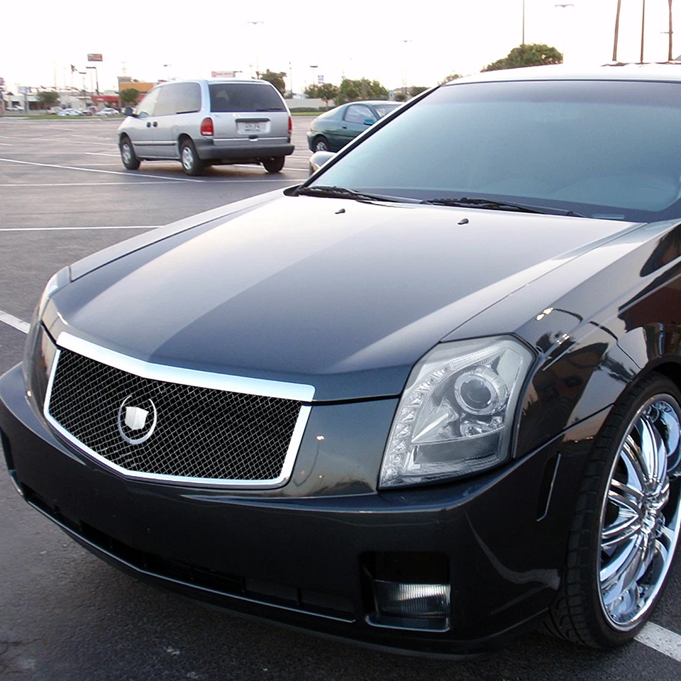 Fits 2003-2007 Cadillac CTS Metal Mesh Style Chrome Front Bumper Hood Grille 1PC - Изображение 3 из 4