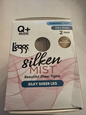 Leggs Size Q+, NUDE Color, Silky Sheer Legs Control Top, 97790 2 pk