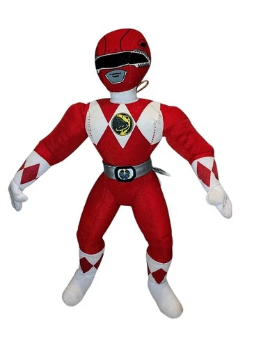 🔥Vintage 1994 Power Rangers Red Ranger Plush Doll 12" Kid Dimension Toy Doll 🔥