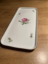 Fürstenberg Königskuchenplatte Alt Fürstenberg Rote Rose mit Goldrandca. 32 cm L