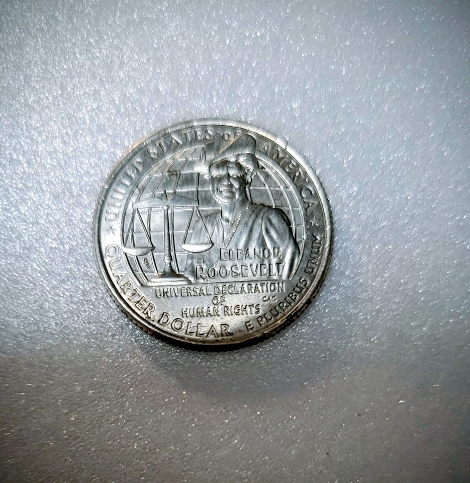 2023 P Eleanor Roosevelt Quarter RARE Reverse Die Crack Die Chips Error - Image 2 of 4