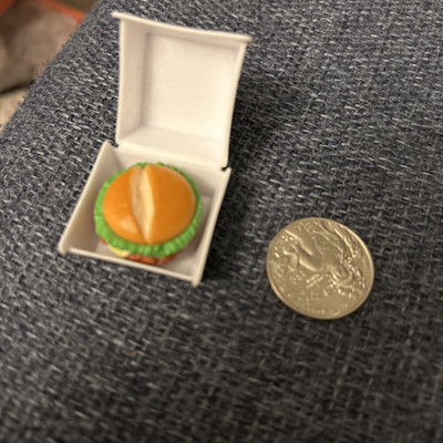 It s Mini Brands Jack In The Box Chicken sandwich, toy