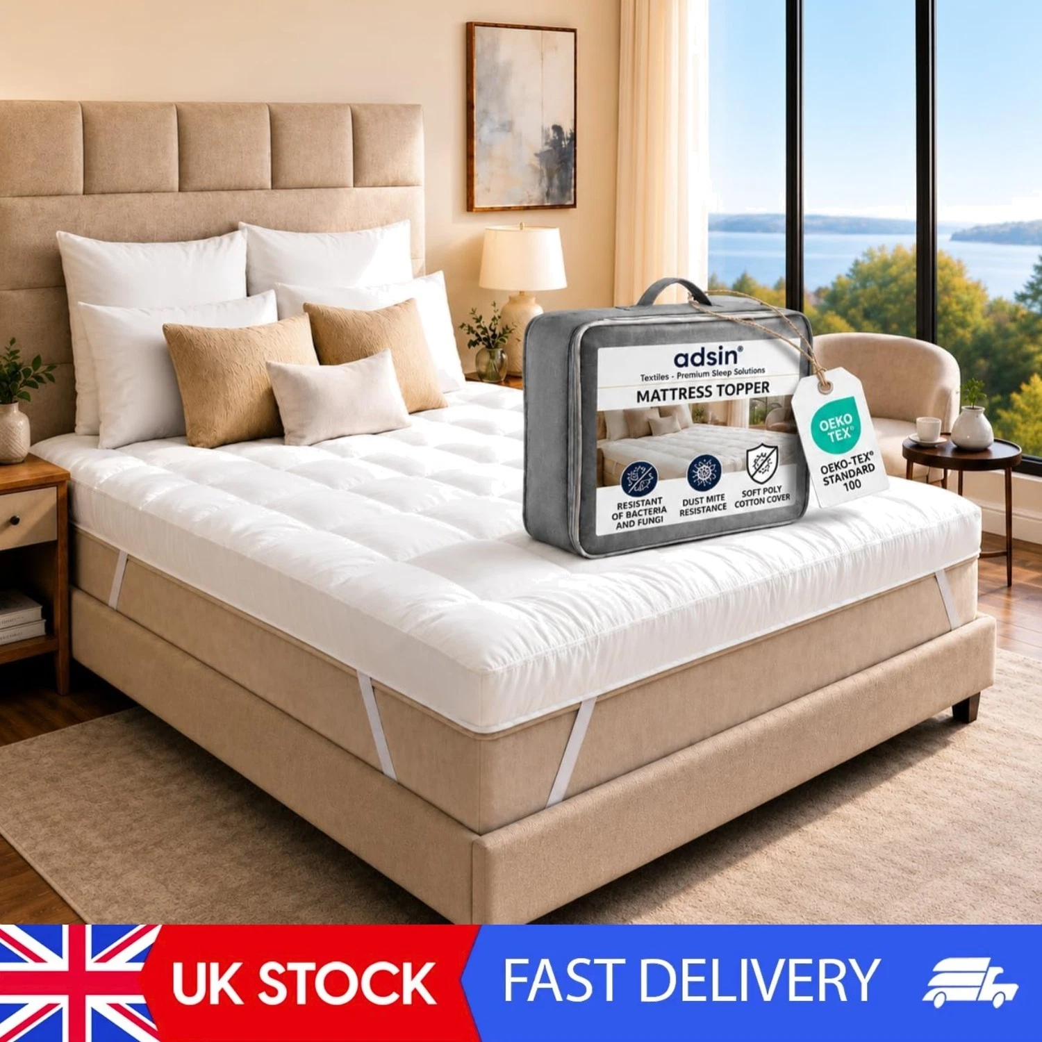 10CM Thick King-Sized Mattress Topper - Breathable, Washable, and Hypoallergenic