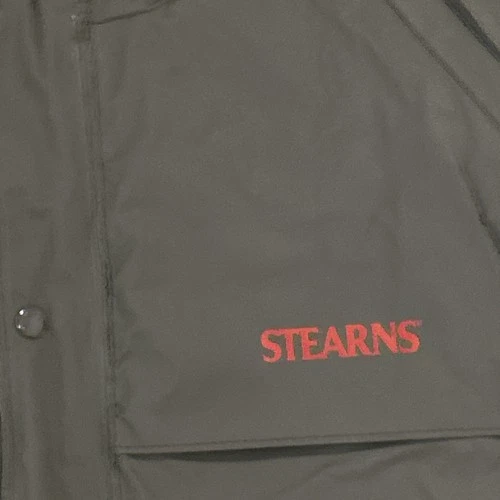 Stearns Rain Jacket/Pants Mens Large Gray Hooded Dry Wear Waterproof PVC Nylon image 2