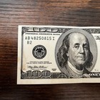 CRISP $100 US Federal Reserve Error Note AB48250815I EXTREME Misprint Off Center — photo 3