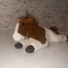 FAO SCHWARZ Brown  White PINTO HORSE Plush Stuffed Animal