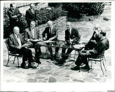 1968 Lyndon Johnson Clark Clifford Walter Rostow, Camp David Politics 8X10 Photo