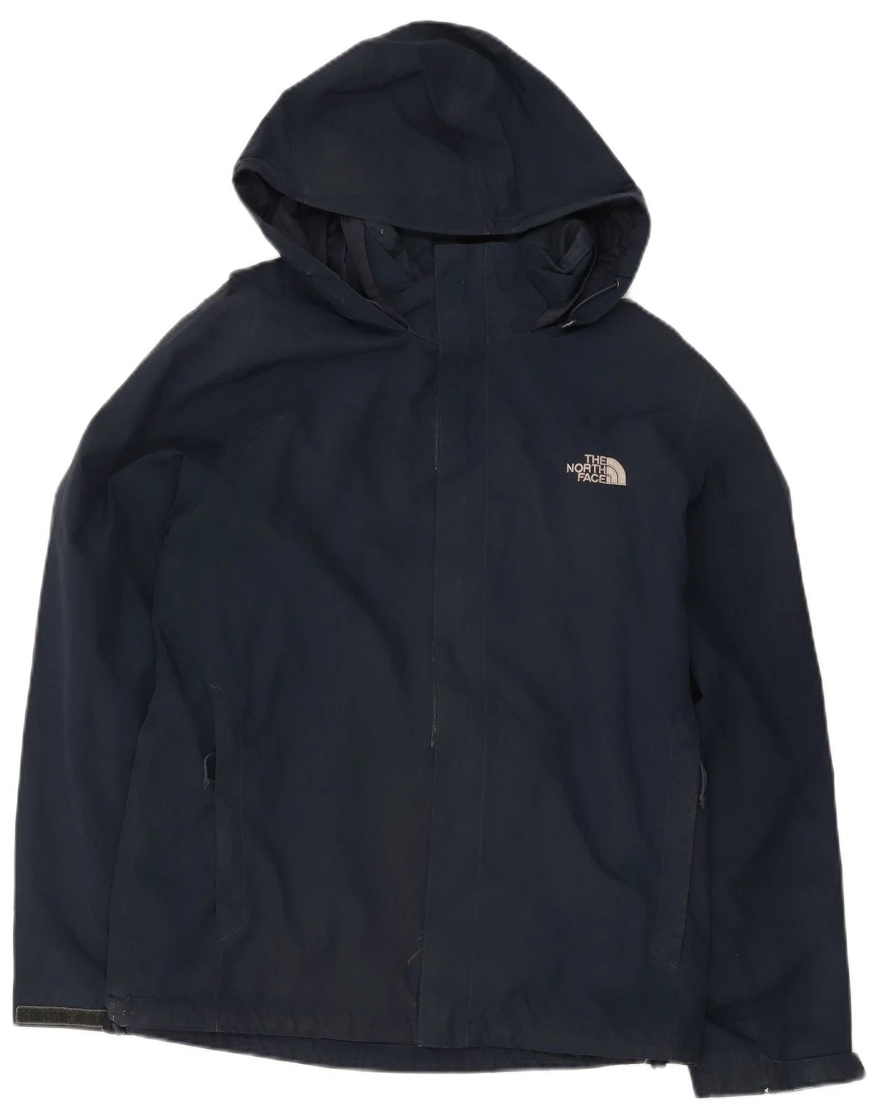 The North Face Mens Hooded Rain Jacket UK 40 Large Navy Blue Polyester AI12
