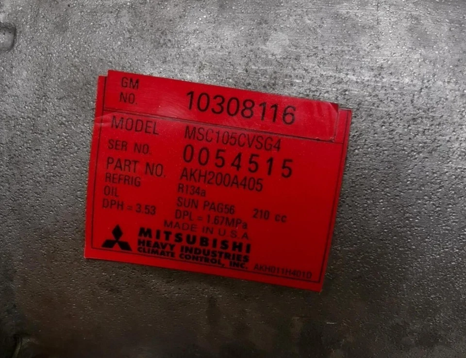 Compresor de aire acondicionado GM OEM 19258827 Mitsubishi 10308116 01-05 Buick Chevy Pontiac Foto 3 de 4