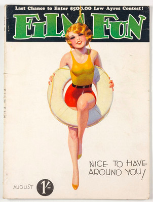 Enoch Bolles art JOAN CRAWFORD Jean Harlow FILM FUN August 1931 John Barrymore