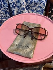 Vintage Christian Dior CD Rare Sunglasses Brown Red Gold Frames W/Case