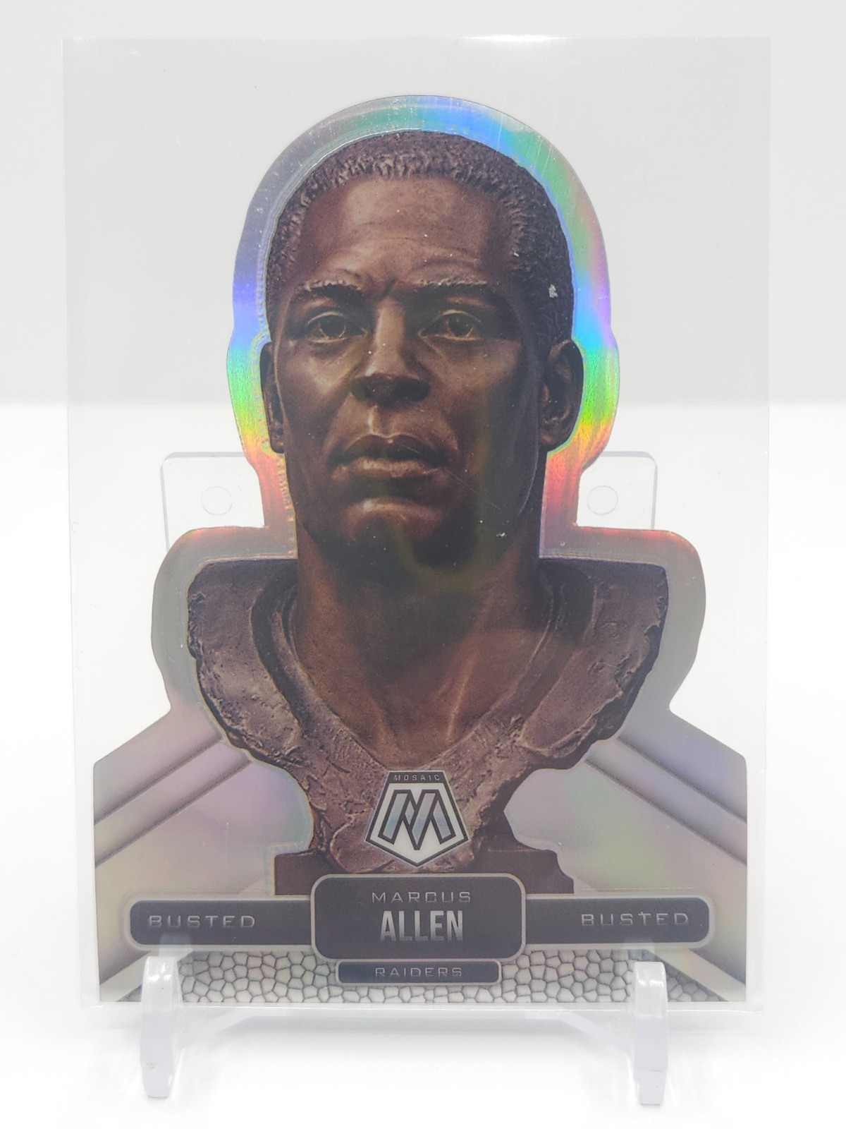 MARCUS ALLEN 2022 MOSAIC BUSTED DIE CUT SILVER PRIZM! SSP! OAKLAND RAIDERS!
