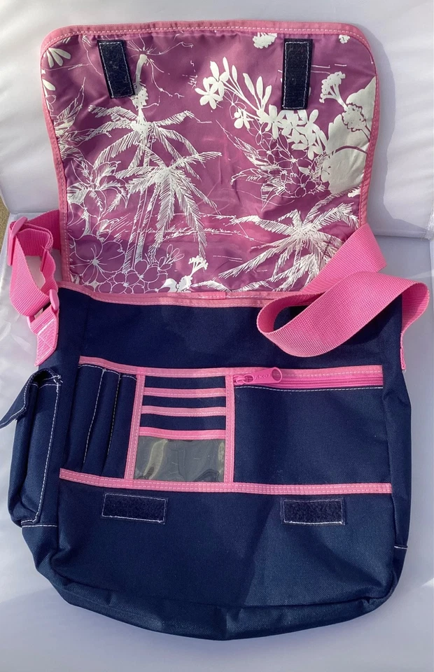 Bolso Mensajero ROXY Vintage Rosa Marino Correa Hibisco Floral Y2K RN105987 DIFÍCIL DE ENCONTRAR Foto 2 de 4