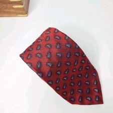 Brooks Brothers Mens Tie Makers Merchants Woven In Italy Paisley USA Made-Read