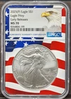2025 Silver Eagle NGC MS70 Eagle Privy USA Flag Core & Eagle Label