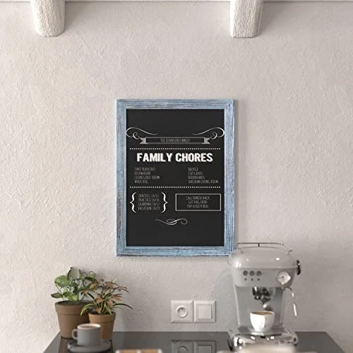HBCY Creations Rustic Blue Magnetic Wall Chalkboard, 18" x 24" Framed Decorative - Image 2 of 4