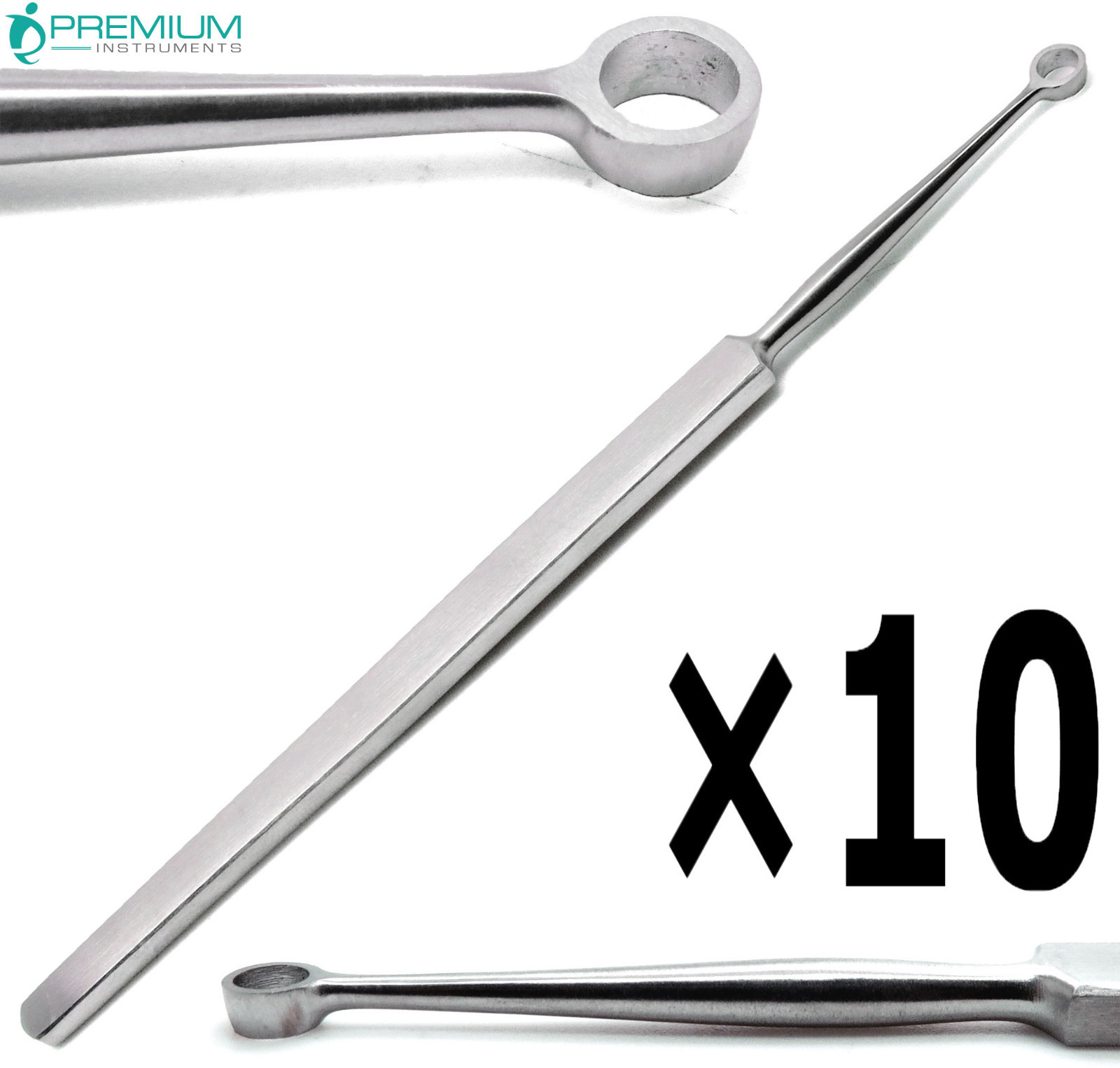 Lot De 6 Curettes Dermatologiques Fox En Acier Inoxydable - Diam. 1 à 6 Mm - Neuf