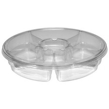 Douglas Polyethylene Embassy Deep Tray Clear, 16" Diameter | 25/Case