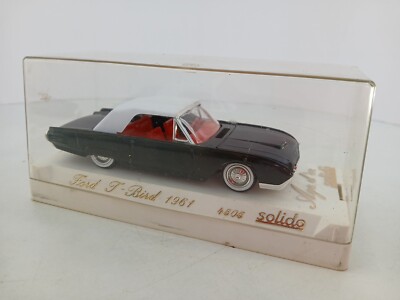 Solido 1961 FORD T-BIRD 4505 Die Cast Age d'or Black/White Thunderbird FREE SHIP