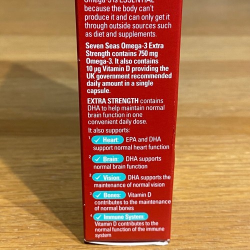 🟢 Seven Seas Omega-3 Extra Strength 1250 mg Fish Oil Vitamin D 30 Capsules Pack - Picture 15 of 21
