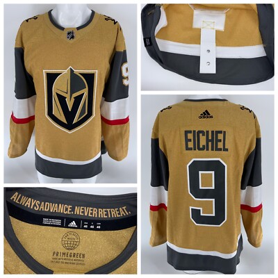 Vegas Golden Knights Jack Eichel #9 Adidas Jersey Men Sz 46 Gold