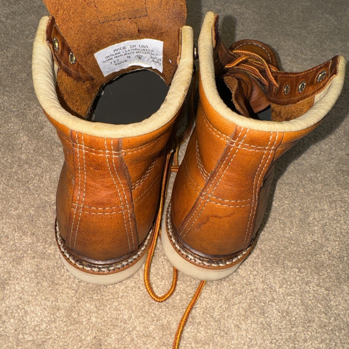 Duluth Trading Co VINTAGE Men\'s 10 W 6\' Moc Toe Brown Leather Made in USA Boots 39213_alt_01.jpg main image 2