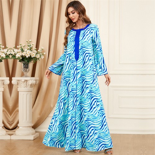 Muslim Floral Kaftan Islamic Women Maxi Dress Ramadan Dubai Caftan Moroccan Gown - Picture 159 of 216