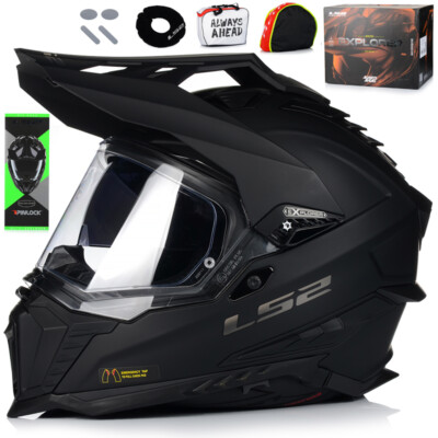 Motorradhelm Enduro Quad Helm | LS2 MX701 EXPLORER SOLID | mit Pinlock XS-3XL