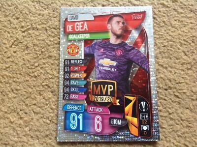 match attax rare cards 19/20 Match Attax Champions Europa League 19/20 David De Gea Rare Foil MVP & Rare  Card