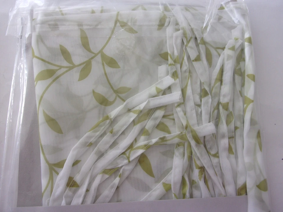 voilage de fenetre - - fleuri vert - 45x140cm - Photo 2/2