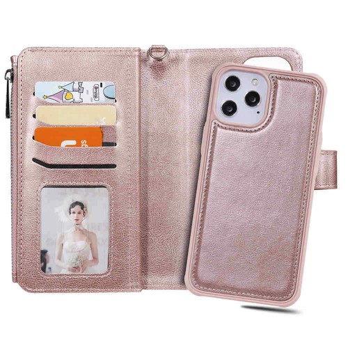 For iPhone 12 11 Pro Max SE 8 7 6s Magnetic Detachable Wallet Leather Case Cover - Picture 14 of 55