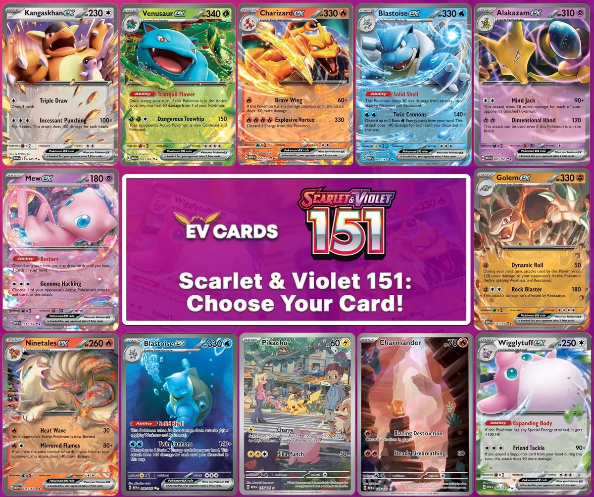 Gyarados, Gengar, Ninetales ex e mais! Pokémon Card 151 está quase completo