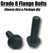 Grade 8 Hardened Hex Flange Frame Bolt Black Phosphate & Oil (All Sizes & Qty's)