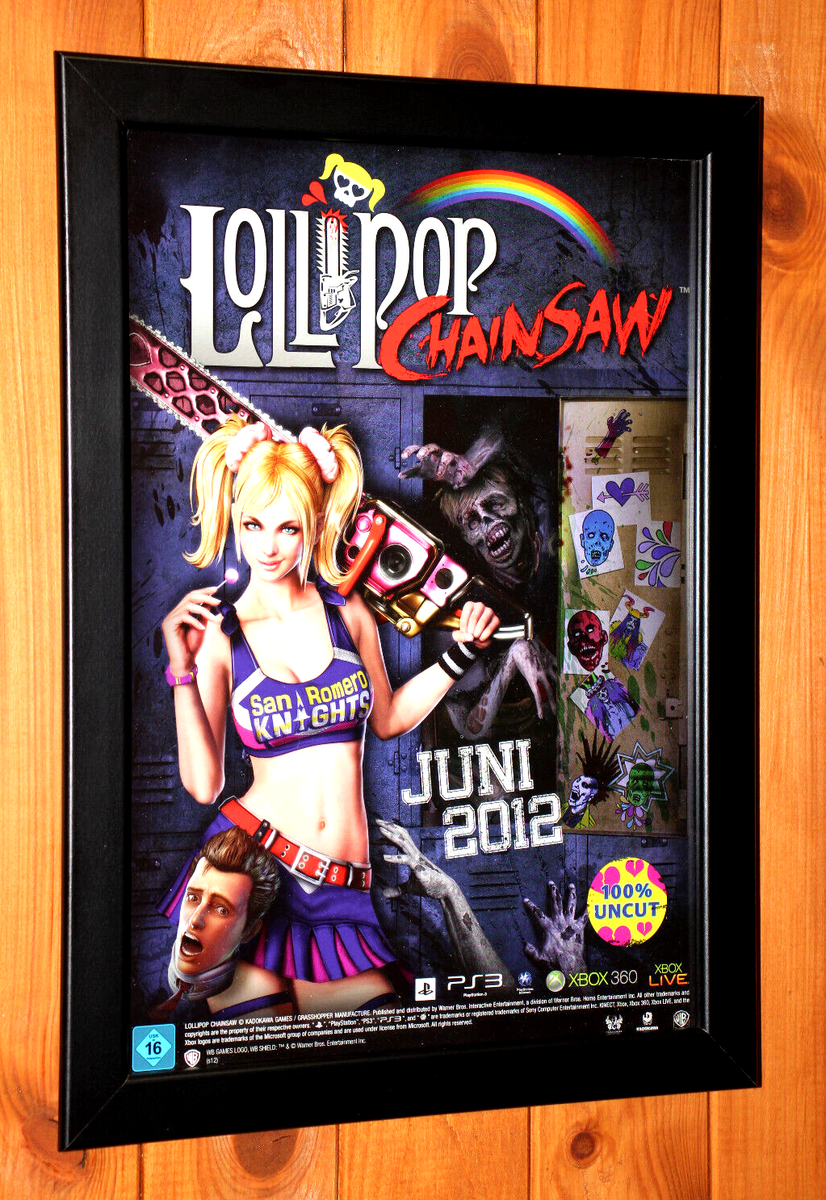 Lollipop Chainsaw PS3 Xbox 360 Old Rare Small Promo Poster / Ad