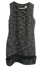 Calvin Klein Black Women’s Dress Sz 10 Textured Faux Fur Bottom