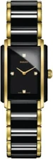 Rado Integral Diamond Black and Gold Women's Watch R20845712 (Retail $2,400)