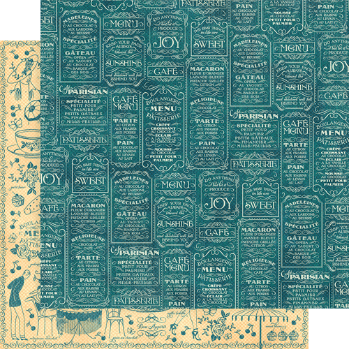 Graphic 45 CAFE PARISIAN 8x8 Paper Pack 24 Sheets *Deluxe Collector's Edition* - Bild 7 von 12