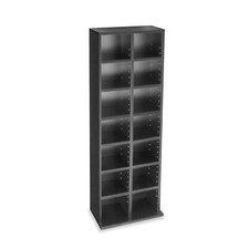 Double Rack DVD Storage Tower Rack CD Unit Shelf  Wood Black/White