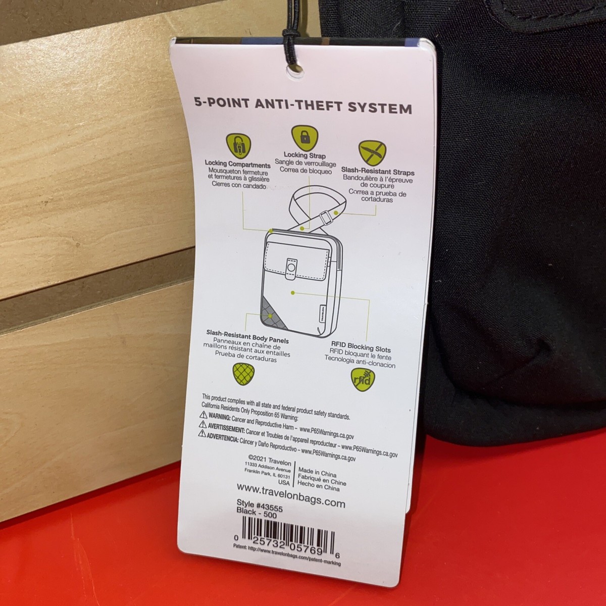 Travelon 5 Point Anti-Theft System Slim Bag Black 500 # 43555 @ | eBay