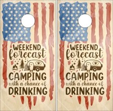 Weekend Forecast Camping Drinking Cornhole Wrap Bag Toss Decal Sticker Wraps
