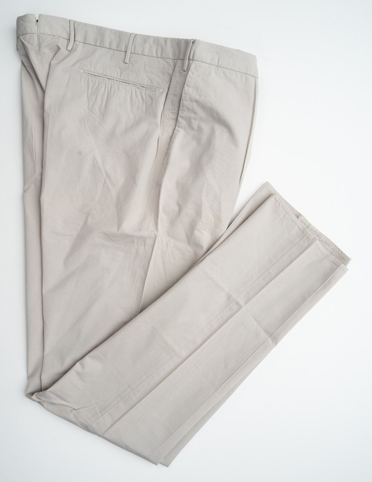 Светло-коричневые модельные брюки INCOTEX из хлопка с плоским передом, приталенный крой Chino 30 (EU 46)