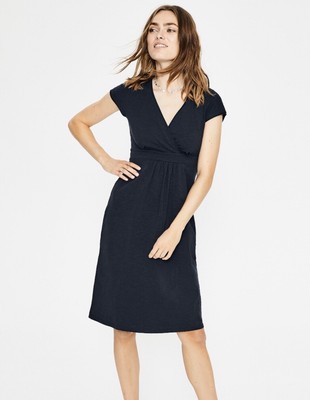 navy jersey midi dress